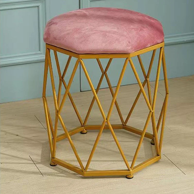 Cheap Mobile Simple Makeup Stool Living Room Gold Modern Pouf Nordic Vanity Chair Small Design Sgabello Pastel Room Furniture