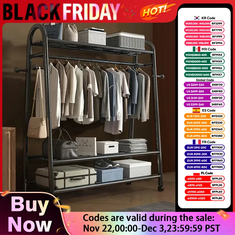 Hanger Furniture Metal Clothes Rack Coat Clothing Rack Wardrobe System Stand Hangers For Clothes Shelf Storage Wall Shelves