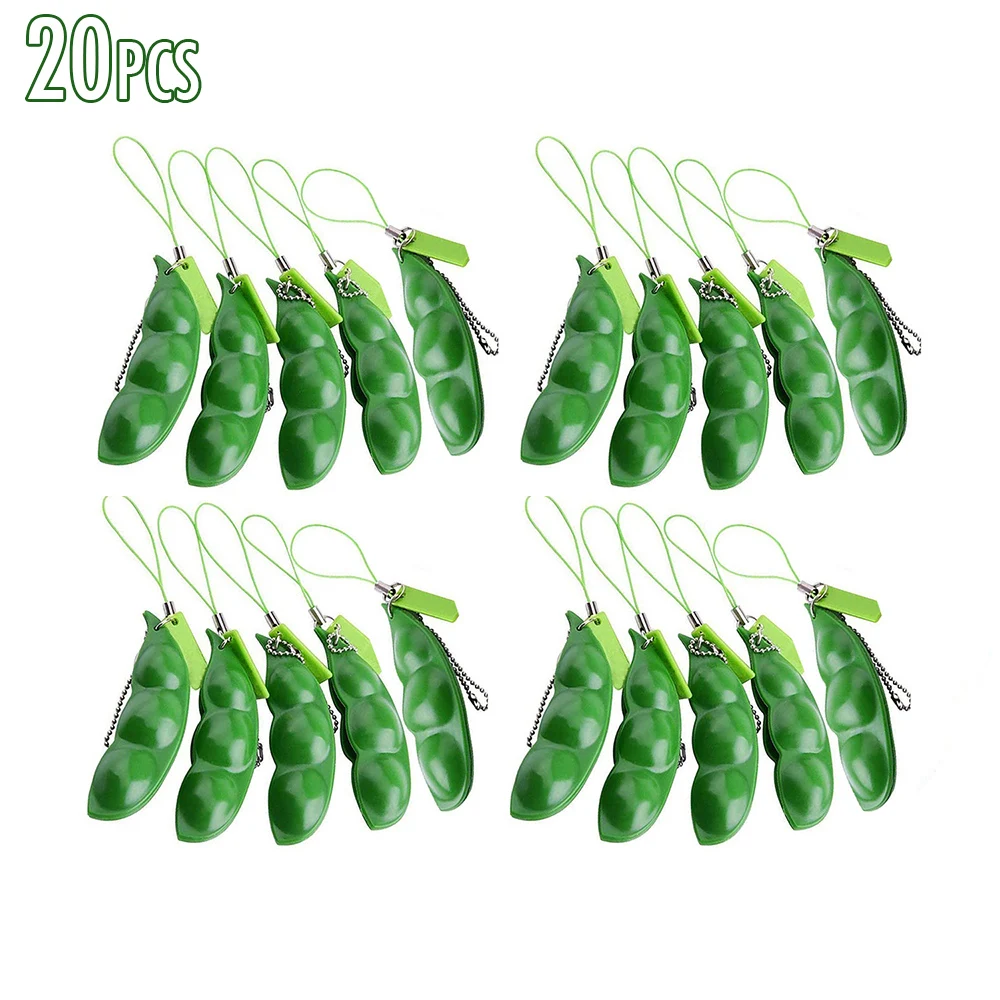 5/10/20Pcs 짜기 콩 Fidget 장난감 스트레스 릴리프 Fidget 장난감 재미 있은 Squishy 콩 완두콩 포퍼 귀여운 키 체인 파티 호의