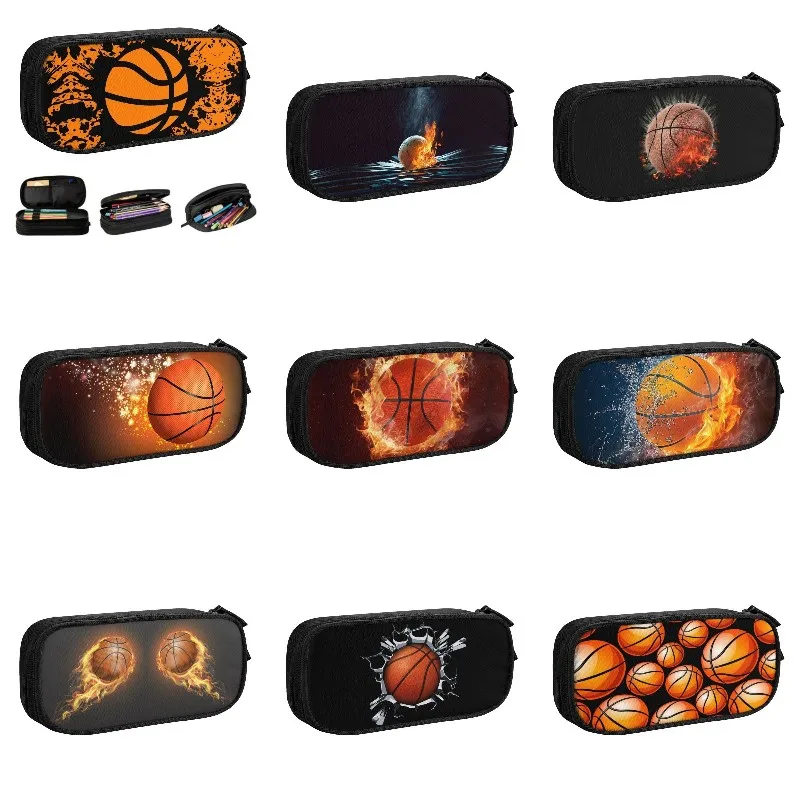 Basketball Splat School Pencil Cases Girl Boy Large Capacity Pencil Box Students Stationery