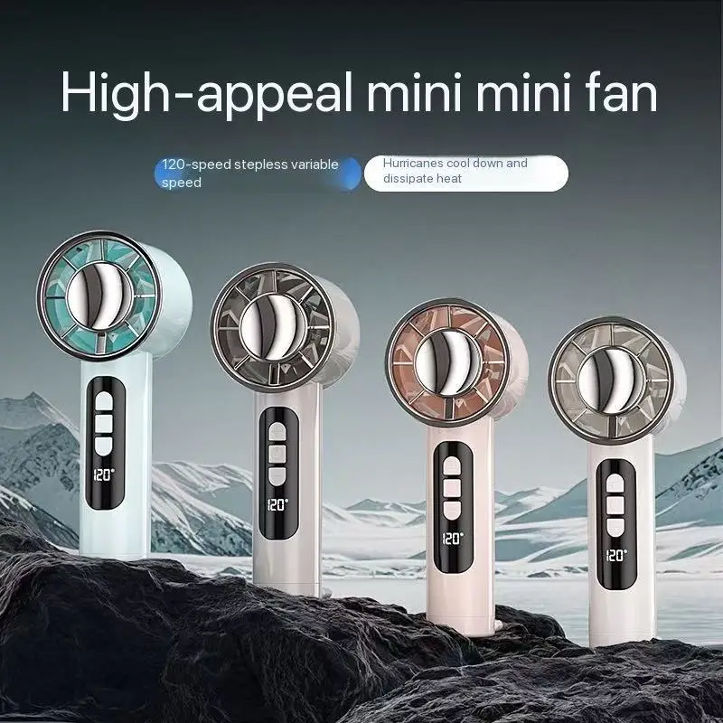 MEET SUNHigh-Speed Handheld Fan Rechargeable 1200mAh Portable Makeup Setting Spray Bottle Holder Fan Stand for Beauty Essentials