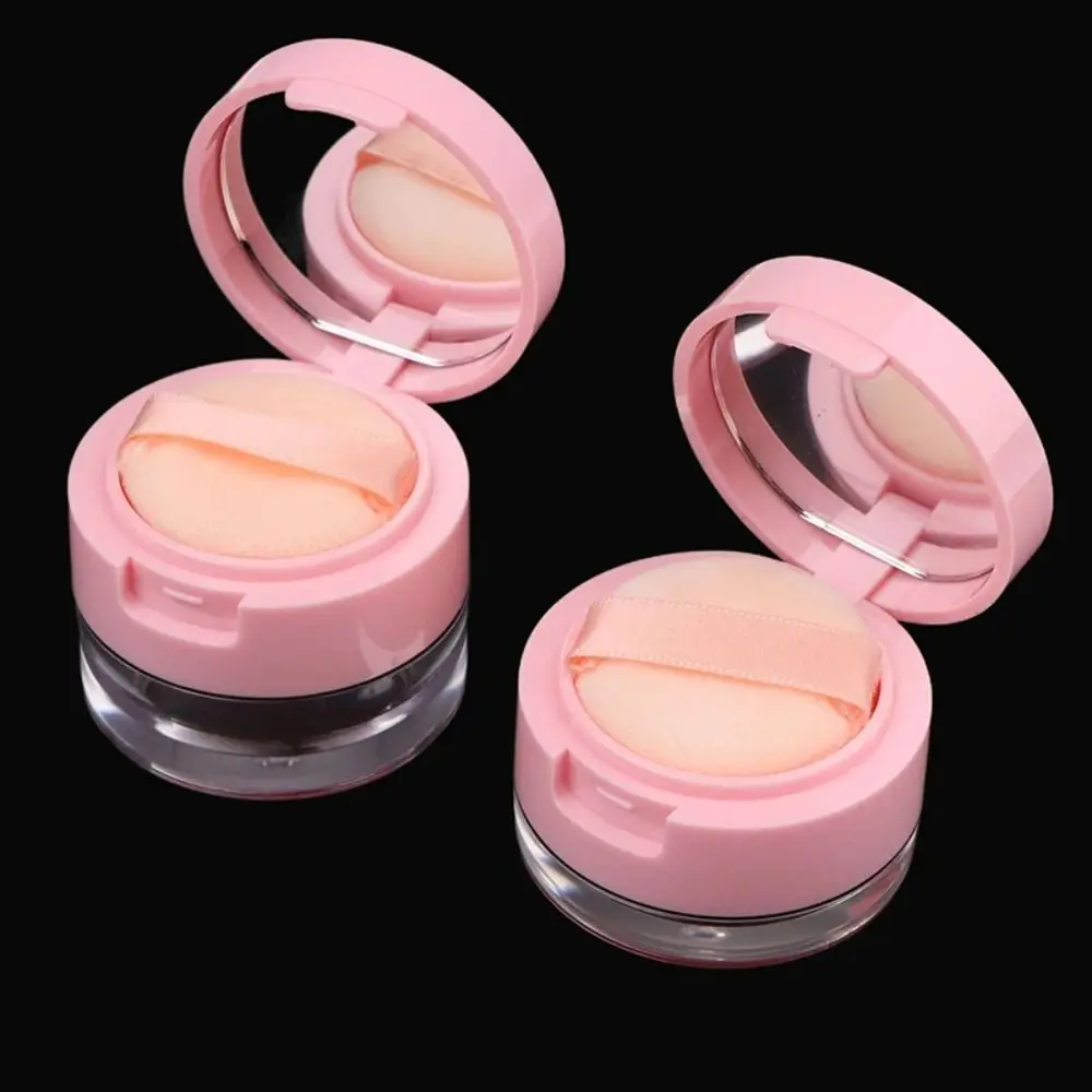 2Pcs 3g/5g Portable Powder Box Empty Loose Powder Container With Sieve Mirror Cosmetic Sifter Loose Jar Travel Makeup Container