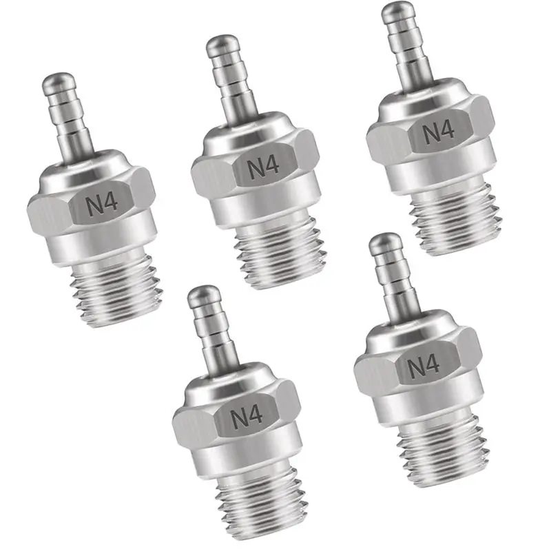 ABTU-5Pcs Hot Glow Plug N4 Spark Nitro Engine Replacement Accessories OS For HSP HPI Redcat 1/8 1/10 RC Car Truck
