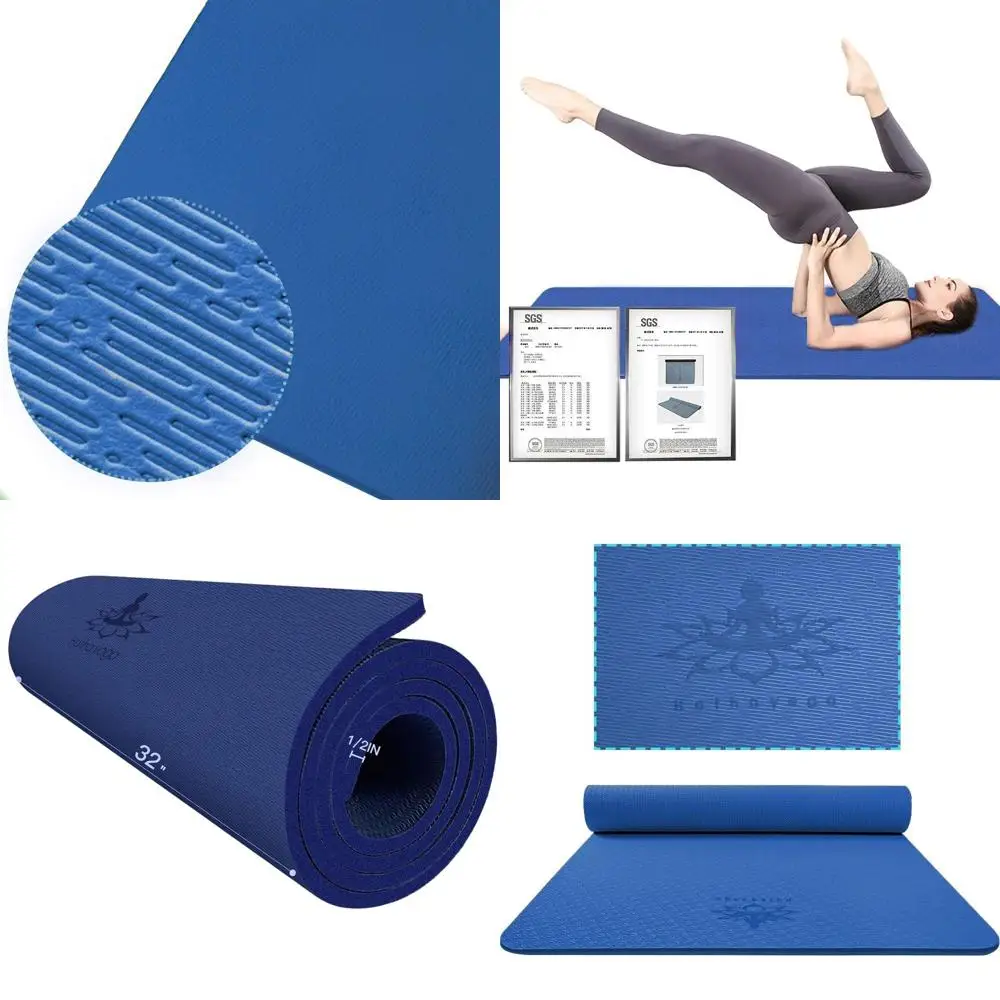 

Экологичный коврик для йоги из TPE толщиной 1/2 дюйма, 72x32, высокой плотности, устойчивый к разрывам, подходит для дома, спортзала, путешествий и использования на открытом воздухе