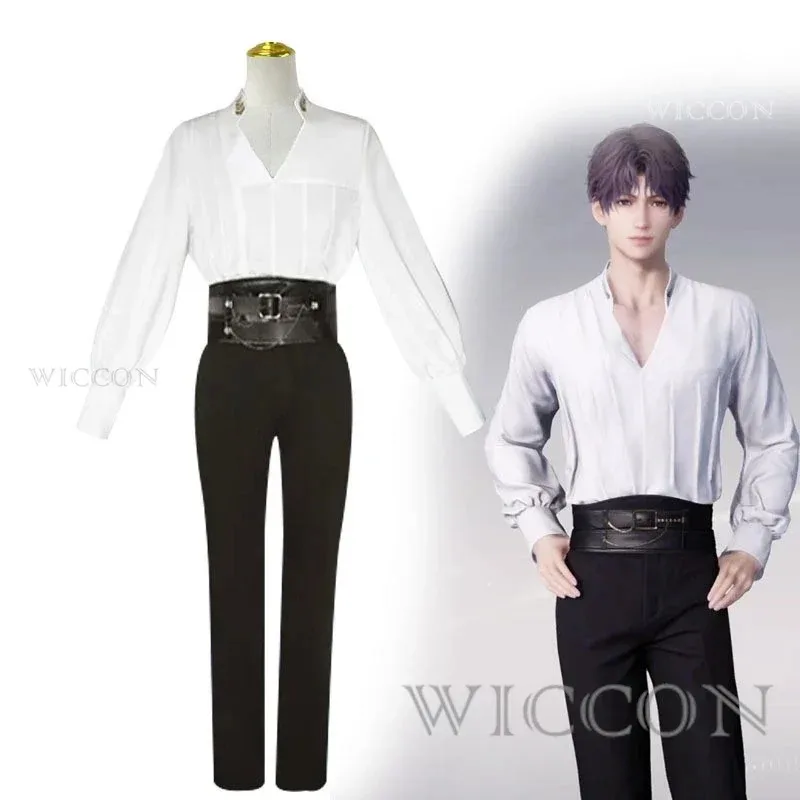 2025 신작 게임 러브 앤 딥스페이스 자비에 샤이유 라파엘 코스프레 가발 셔츠 바지 벨트 짧은 머리 내열성 Fi AA