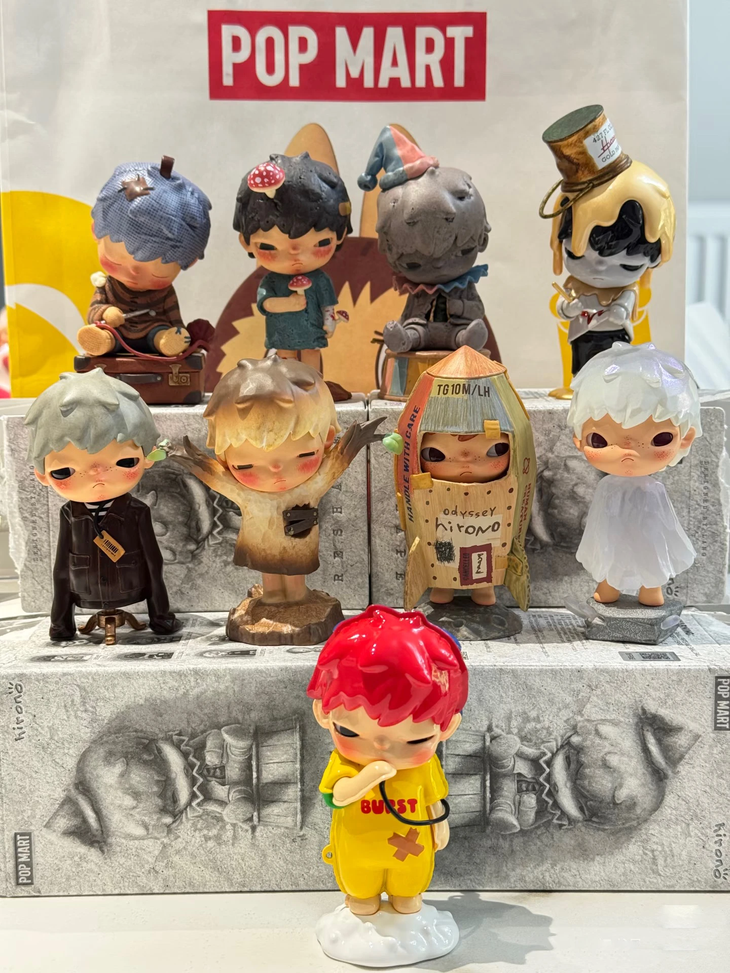 

POP MART Hirono Reshape Series, оригинальная слепая коробка, загадочная коробка, утопление, вырыв, резьба по дереву, исцеление, рай, потерянный костюм