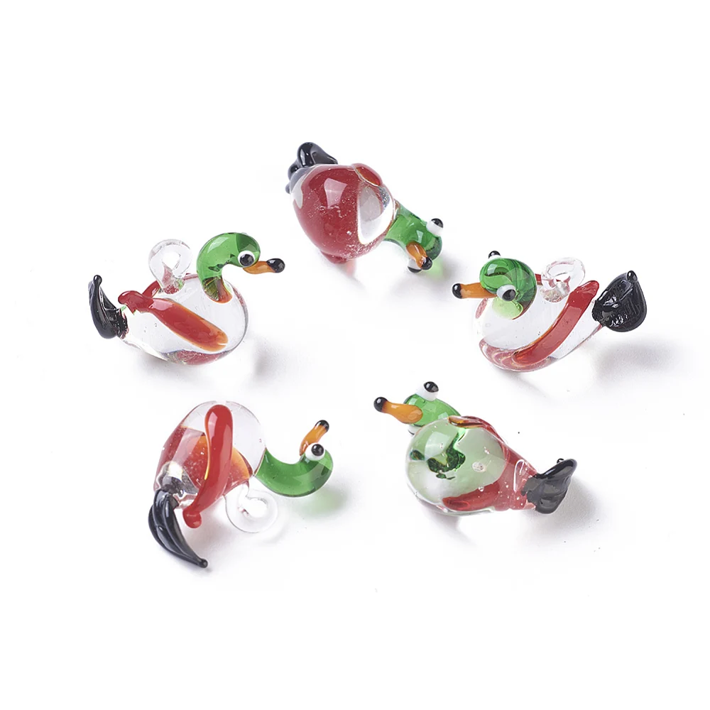 

5pcs Handmade Lampwork Pendants Mandarin Duck Colorful for Making DIY Jewelry Necklace Bracelet Key Chain Jewelry Supplies