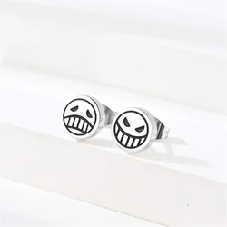1Pair 316L Stainless Steel Smile Cry Face Stud Earring for Women Men,Fashion Cartilage Tragus Forward Helix Ear Piercing Jewelry
