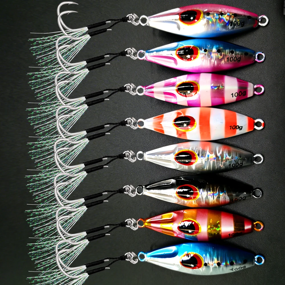 1 Stück Slow Jigging Köder, Micro Jig 30g 40g 80g 100g 120g, Slow Pitch Thunfisch-Bass-Jig, Meeres-Boot-Angelköder zum Sinken – Detail 1