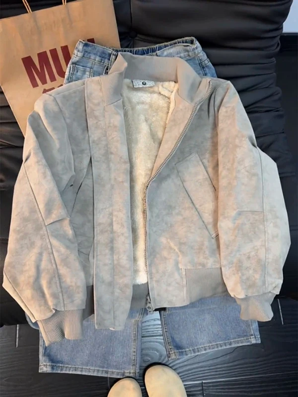 

Мужская зимняя куртка из теплого хлопка и искусственной кожи с воротником-стойкой, на молнии, с длинными рукавами, модная, стильная, приталенного кроя.