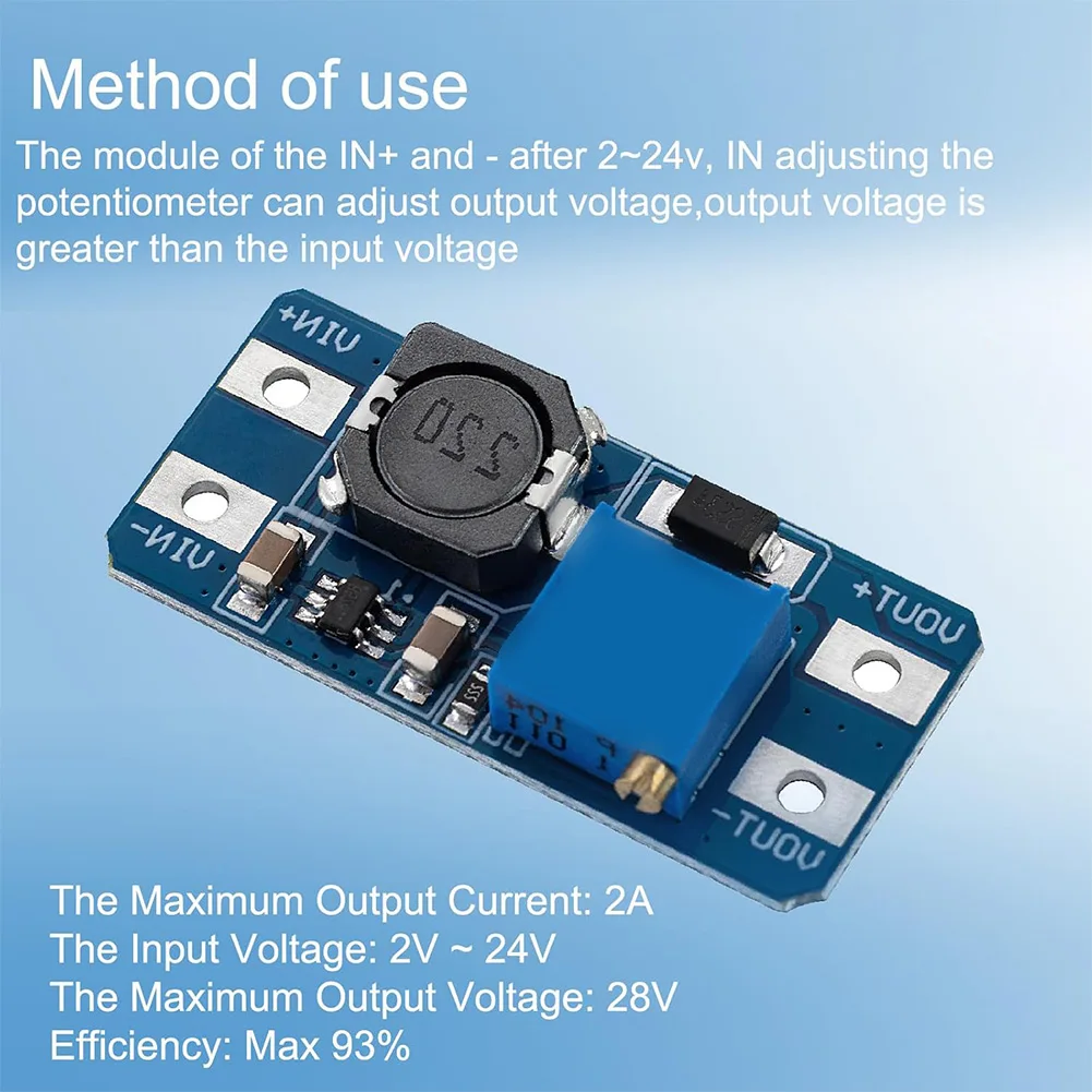 10pcs DC To DC Step Up Boost Converter Module Adjustable Voltage Regulator Board 2A Output For DIY Electronics Projects
