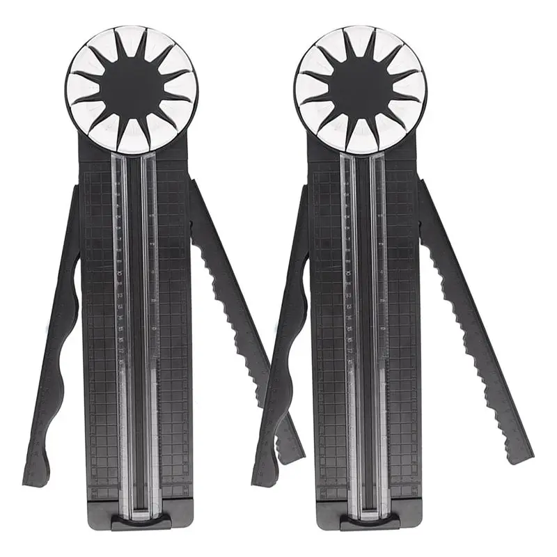 

ABUI-2 Pack Paper-Craft Edge Cutter, 12-Shapes In 1 Craft Paper Edge Cutter, Precision Paper Edger With Measurements