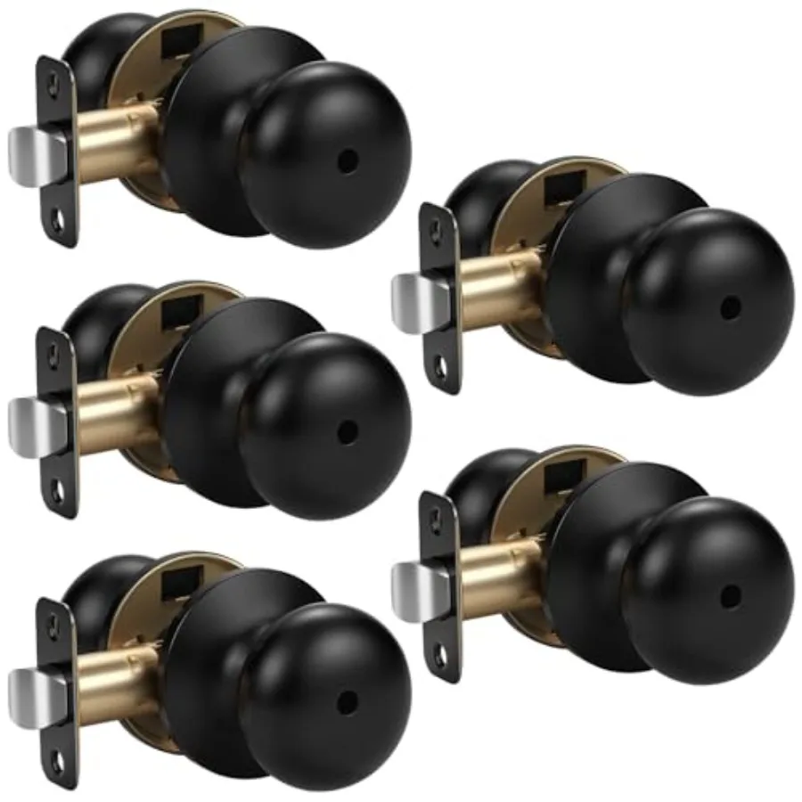 

Pack Door Knob for Bathroom or Bedroom Door Knobs, Round Interior Door Knobs, Indoor Door Knob, Keyless Door Knob with Lock, Do