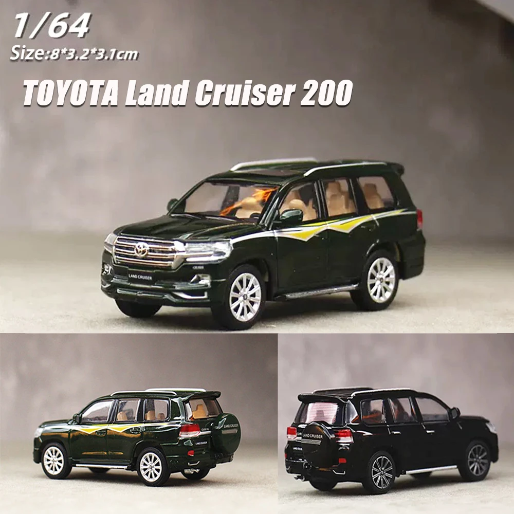 JKM 1/64 Model Car Land Cruiser LC200 Vintage Diecast Classic SUV Model Car Vehicle Hobby for Teenagers Gifts Collection