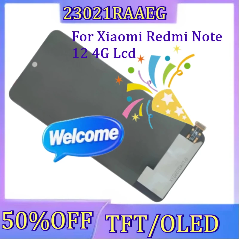 

For Xiaomi Redmi Note 12 4G Lcd 23021RAAEG 23021RAA2Y Display Touch Screen Digitizer with Frame for Redmi Note 12 4G LCD