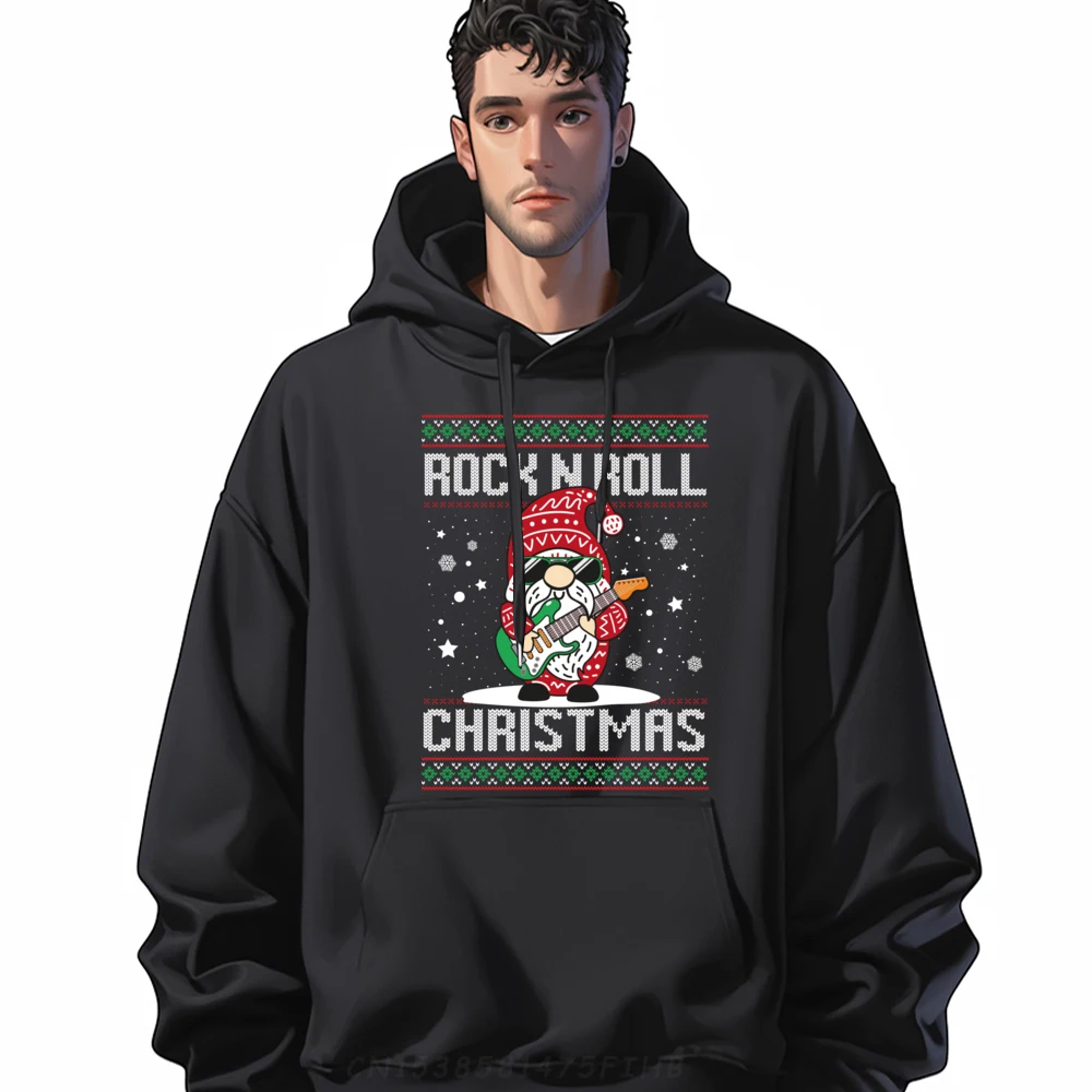 

Guitarist Santa Gnome Guitar Rock N Roll Xmas Ugly Christmas Grahpic Tee Hoodie New Year 2025 Oversized