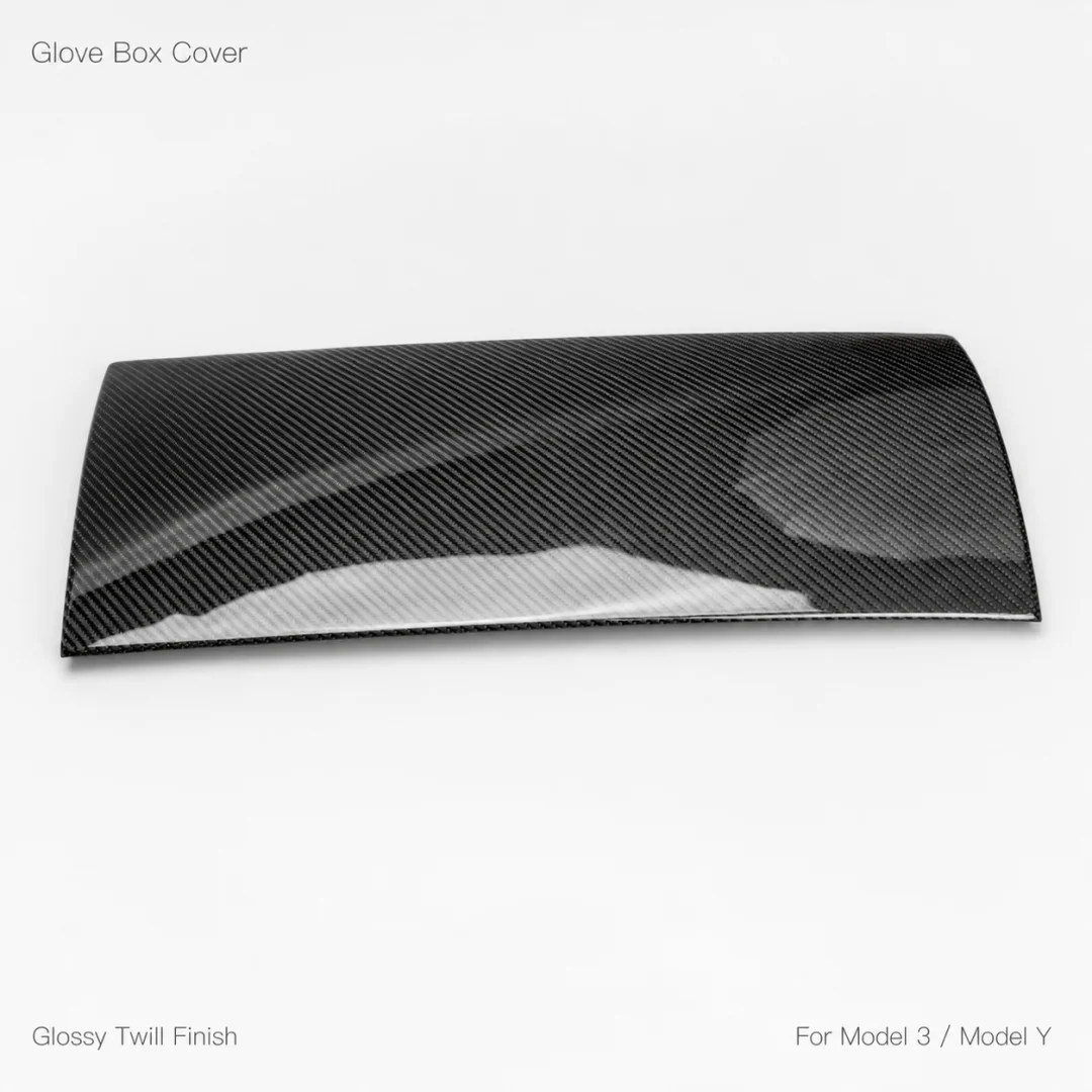 For Tesla Model 3 / Model Y Older Version Dry Carbon Fiber Glove Box Cover Trim Glossy / Matte