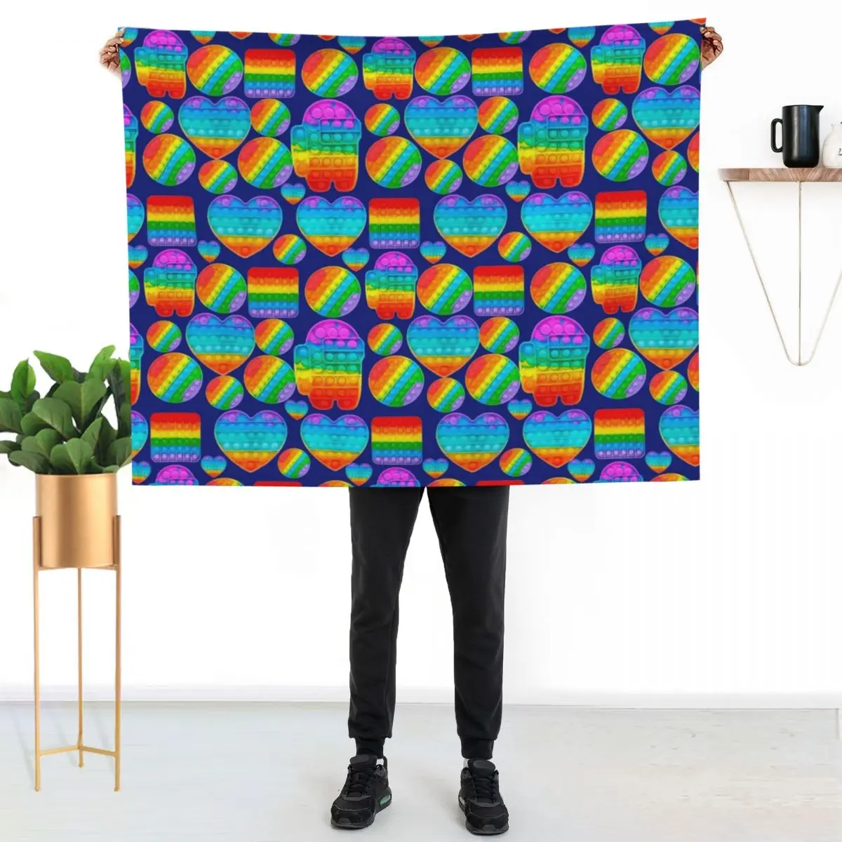 Popit Anti-Stress System Throw Blanket Picnic Bed Fashionable warm for winter funny gift Polar Luxury Thicken Blankets