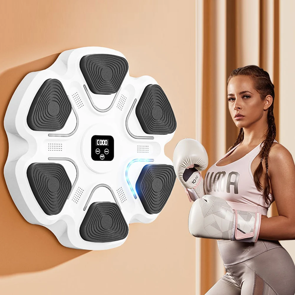 Machine de boxe à musique intelligente, chargement USB, tampon de poinçonnage électronique, cible d'entraînement Bluetooth pour la boxe, réaction d'agilité sportive