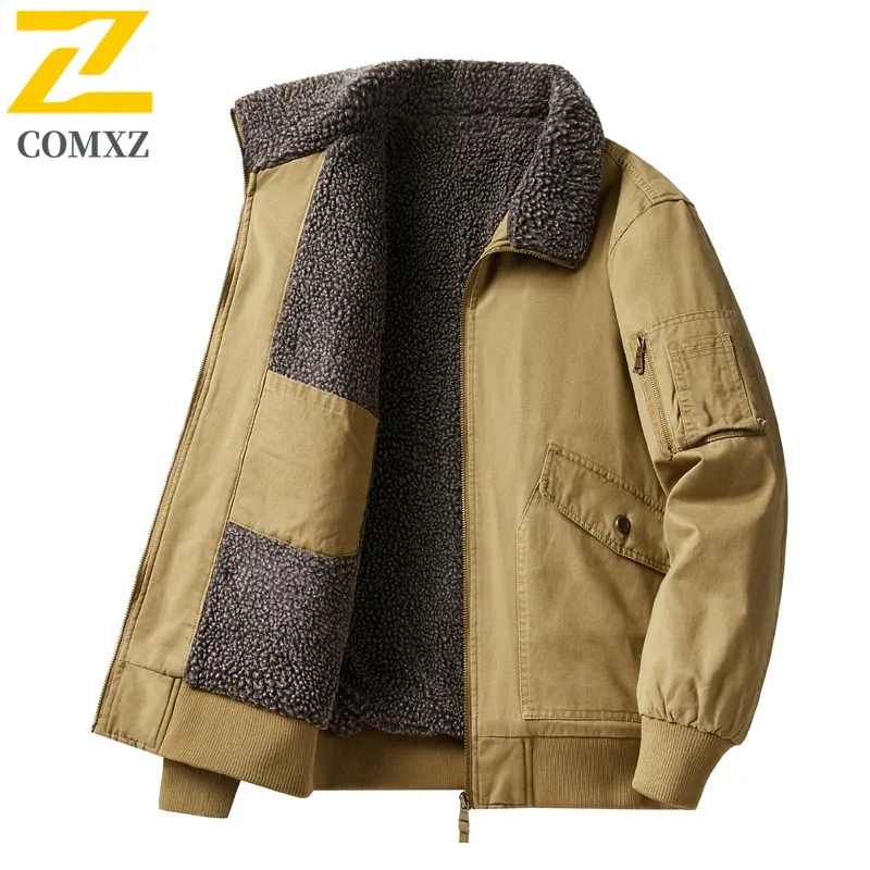 سترة COMXZ للرجال للأماكن الخارجية 2025 موضة متعددة الاستخدامات للسفر سترة سميكة دافئة للمشي لمسافات طويلة ملابس خارجية شتوية متعددة الوظائف #5