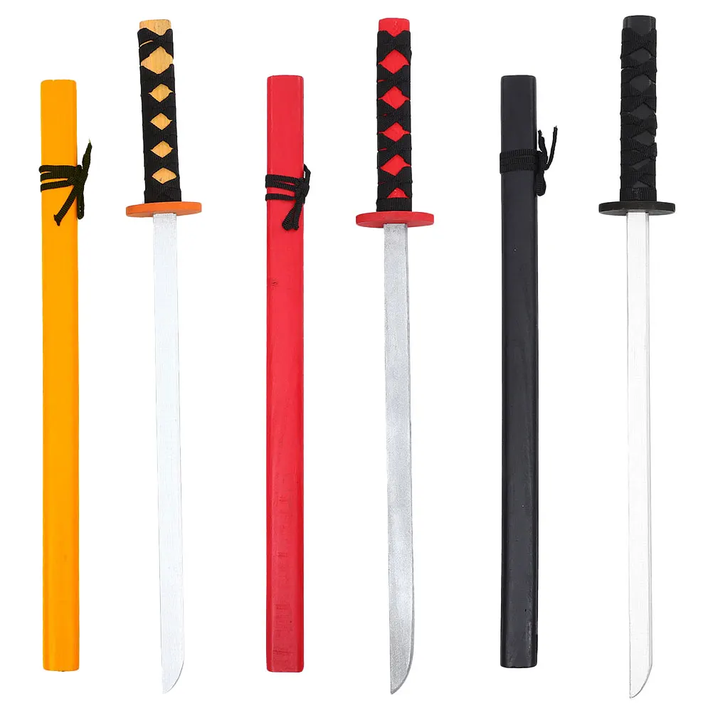 3 stücke Samurai Schwert Spielzeug Halloween Party Cosplay Holz Katana Holz Samurai Schwert Cosplay Prop japanische Schwert Kinder Spielzeug