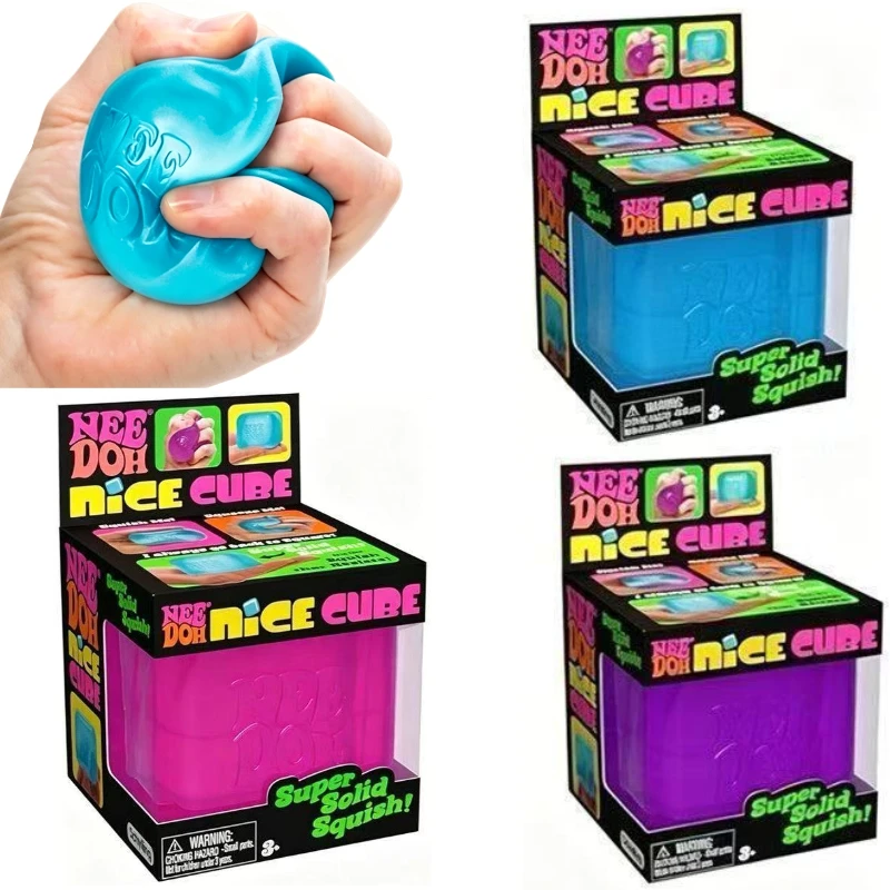 Needoh Maltose Water Cube Ice Cube Squishy Block Soft Squeeze Toy Stress Vent Decompression Fidget Squish Toy