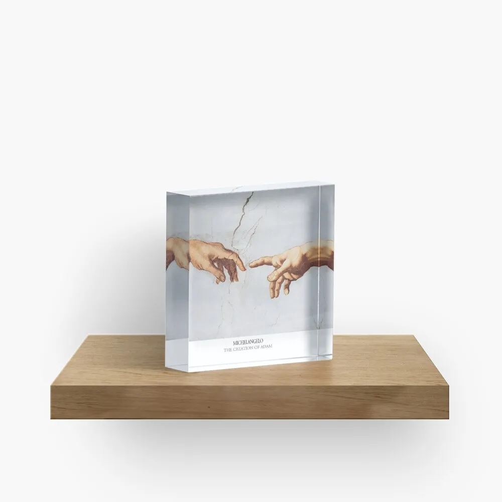 The Creation Of Adam Michelangelo Finger  Acrylic Block Cute Decoration Funny Room Transparent Clear Wedding Fashionable Bedroom