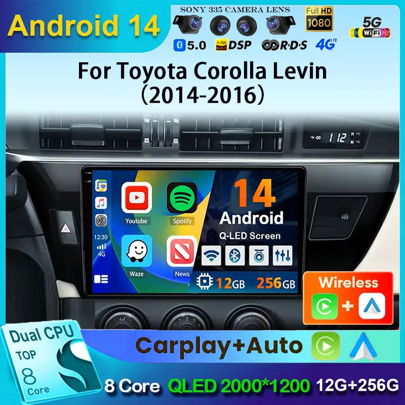 

Android 14 Car Radio For Toyota Corolla 2013 2014 2015 2016 E160 E170 Wireless Carplay Auto Qualcomm Car Multimedia Player