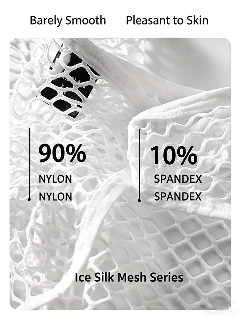 Herren Mesh-Transparent-T-Shirt, kühlend, atmungsaktiv, Netzstoff, kurzärmelig – Detail 5
