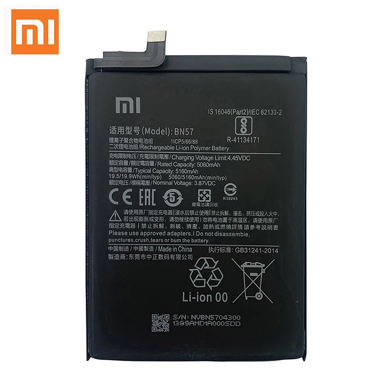 100% Original Xiao mi BN61 BN57 6000mAh Phone Battery For Xiaomi Pocophone X3 Poco X3 Pro X3Pro Replacement Batteries Bateria