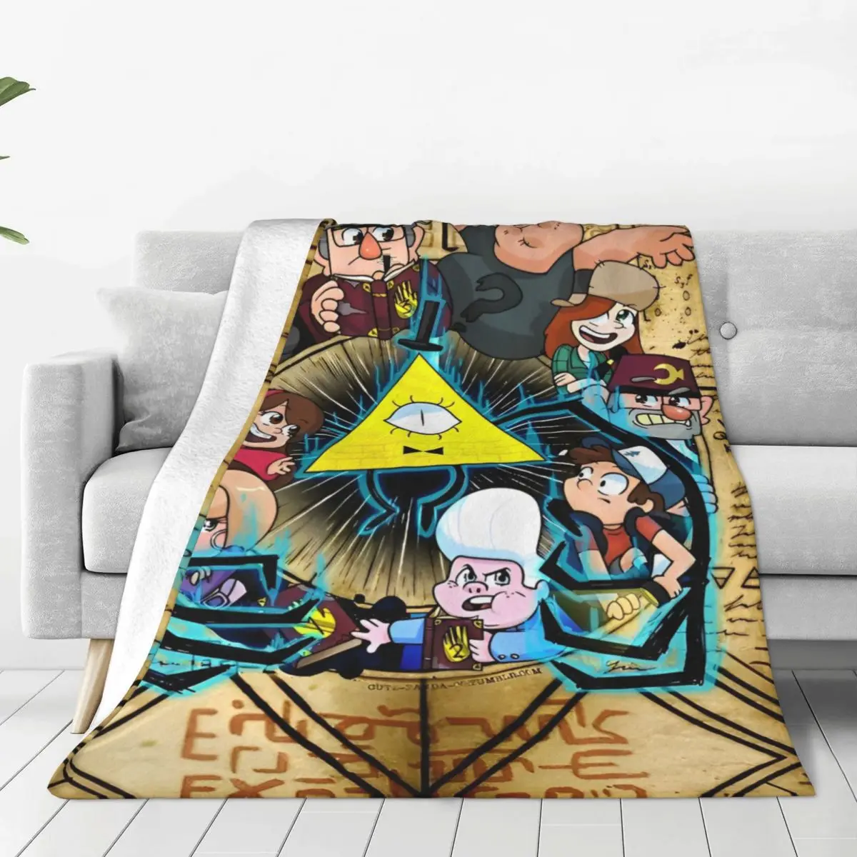 Warm Soft Blankets Travel Gravity Falls Throw Blanket Bill Cipher Flannel Bedspread For Couch Chair Comfortable Sofa Bed Cover