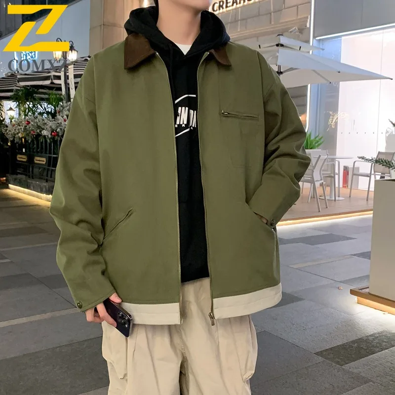 

COMXZ 2022, осенняя унисекс, функциональная водонепроницаемая ветровка с карманом и капюшоном в американском стиле, модная повседневная куртка, спортивная одежда на открытом воздухе