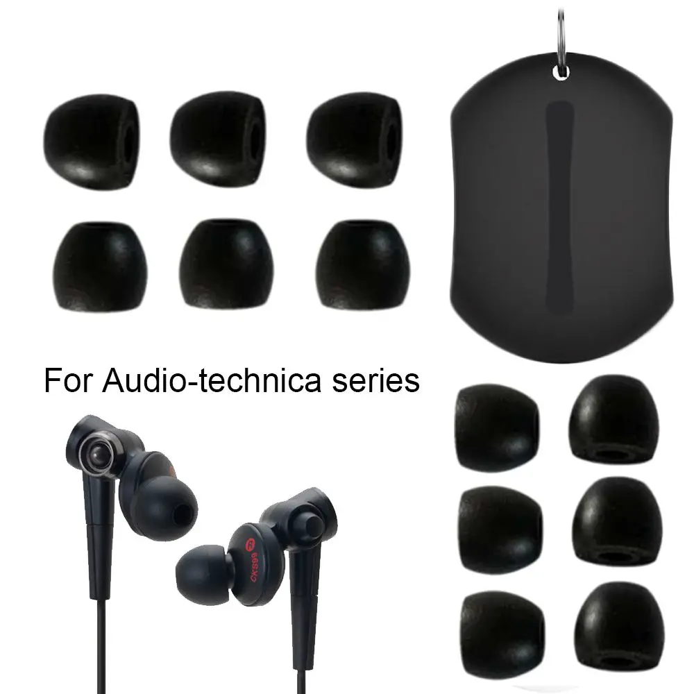 Dustproof Foam Ear Tips Protector with Storage Pouch Protective Caps Memory Sponge Earbuds Cover For Audio-technica