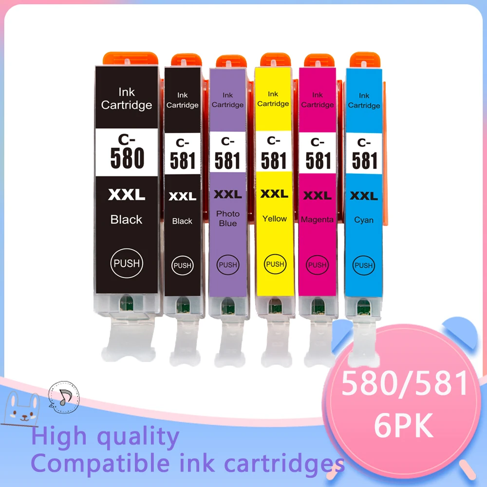 Compatible for Canon 580 581 PGI-580 CLI-581 XXL ink cartridge TS705 TR7550 TR8550 TS6150 TS6151 TS6250 TS6350 TS9550 TS9551C