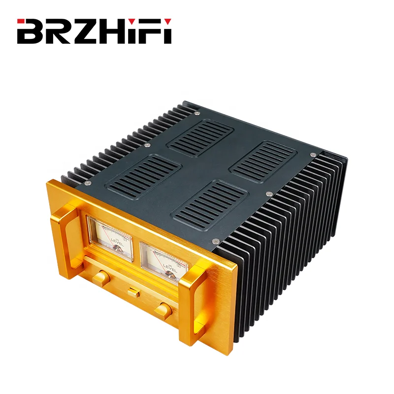 BRZHIFI Original Design A15 Logo Printed Aluminium Electrical Enclosures Amplifier Class a Power Amp Chassis With Level Meter