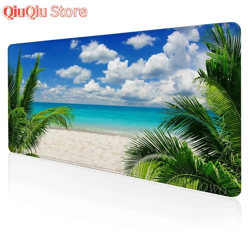 

Большой коврик для мыши Tropical Paradise Beach, удлиненный настольный коврик, нескользящий, водонепроницаемый, для любителей лета и путешествий