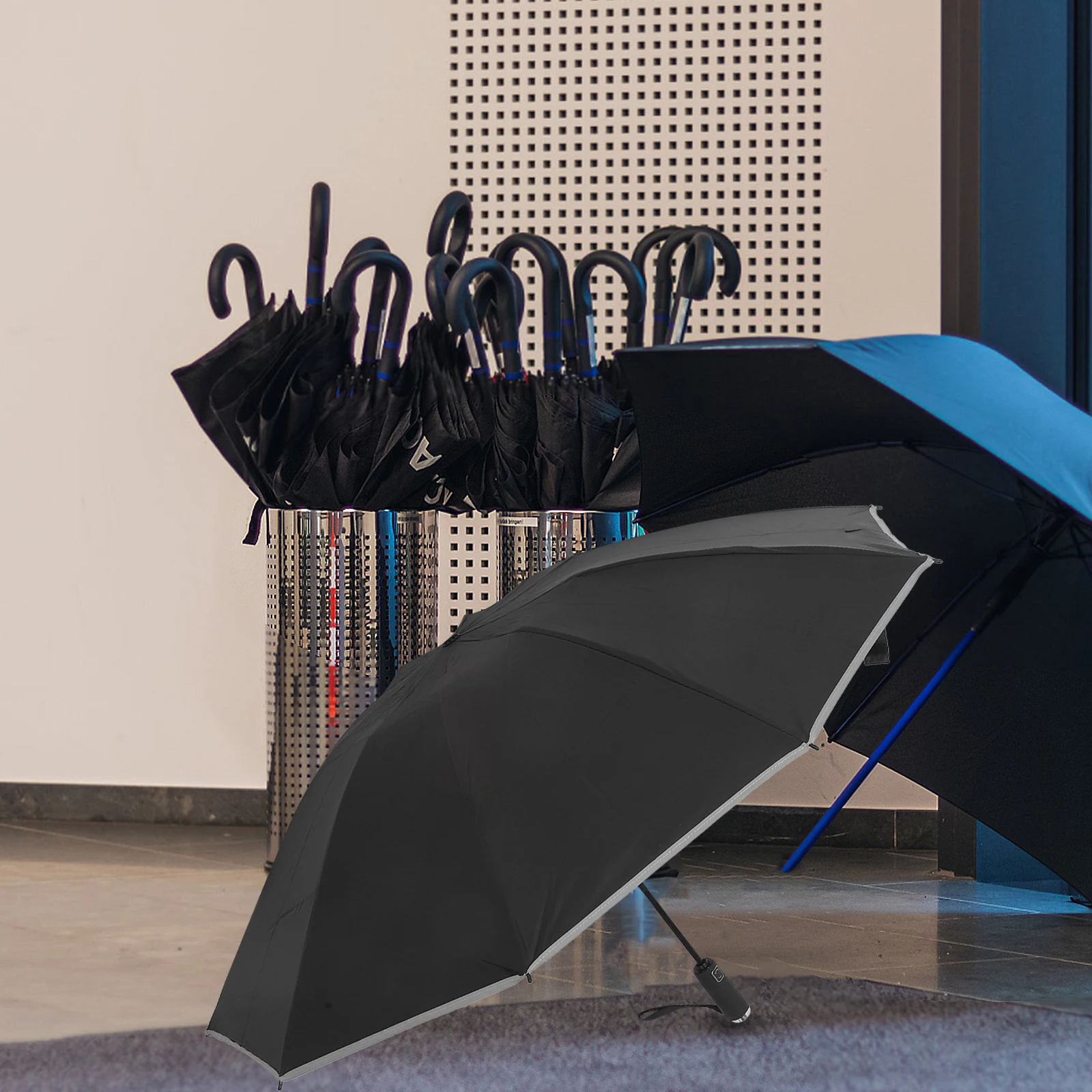 

Reverse Umbrella Ultraviolet Protection Sun UV Blocking Rain Shade Large Canopy Mini Umbrella LED Light Waterproof