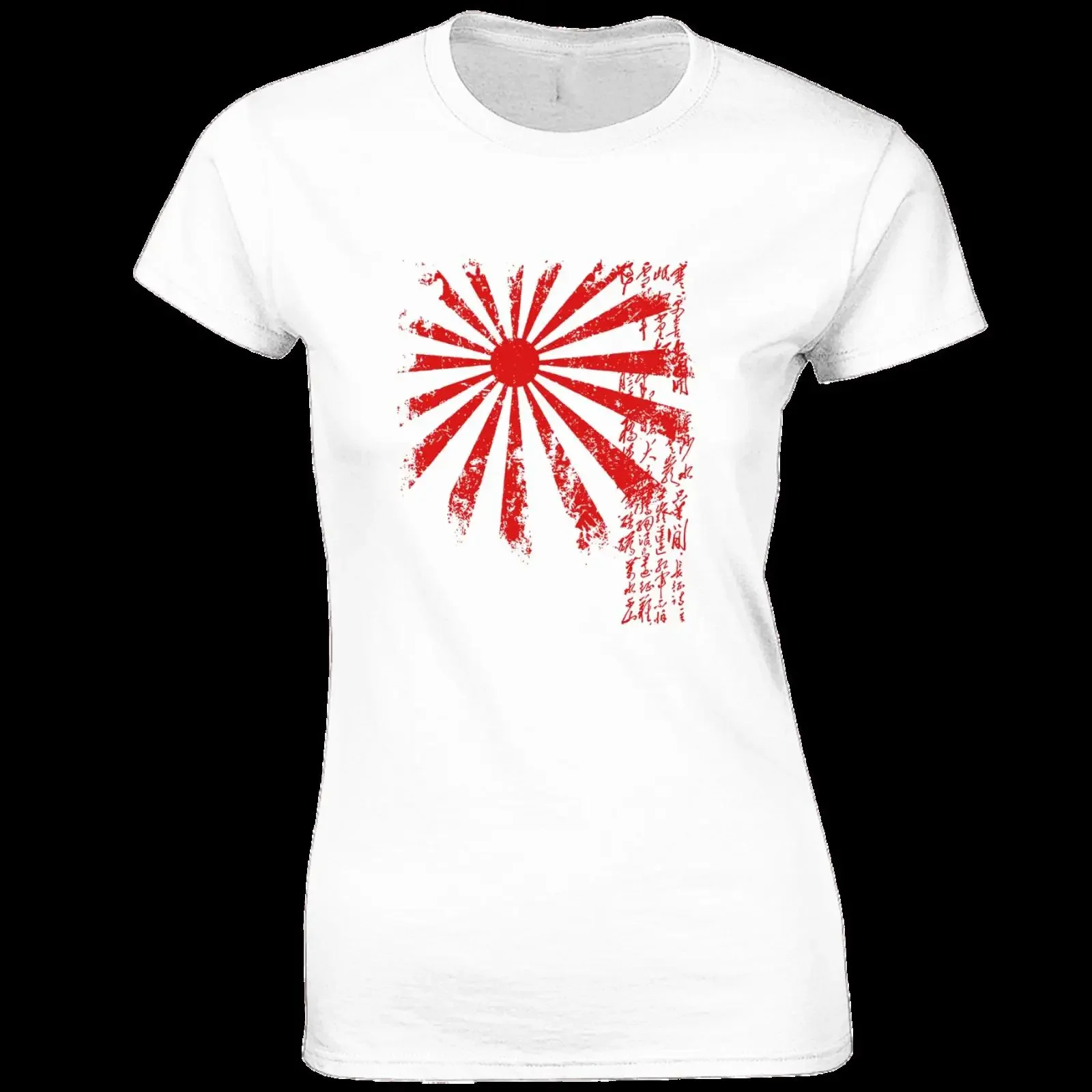JAPAN AUFGEHENDE SONNE DAMEN T-SHIRT SAMURAI COOL JAPANISCHES DESIGN SYMBOL NEU TOP Vintage Washed Top für den Alltag Casual