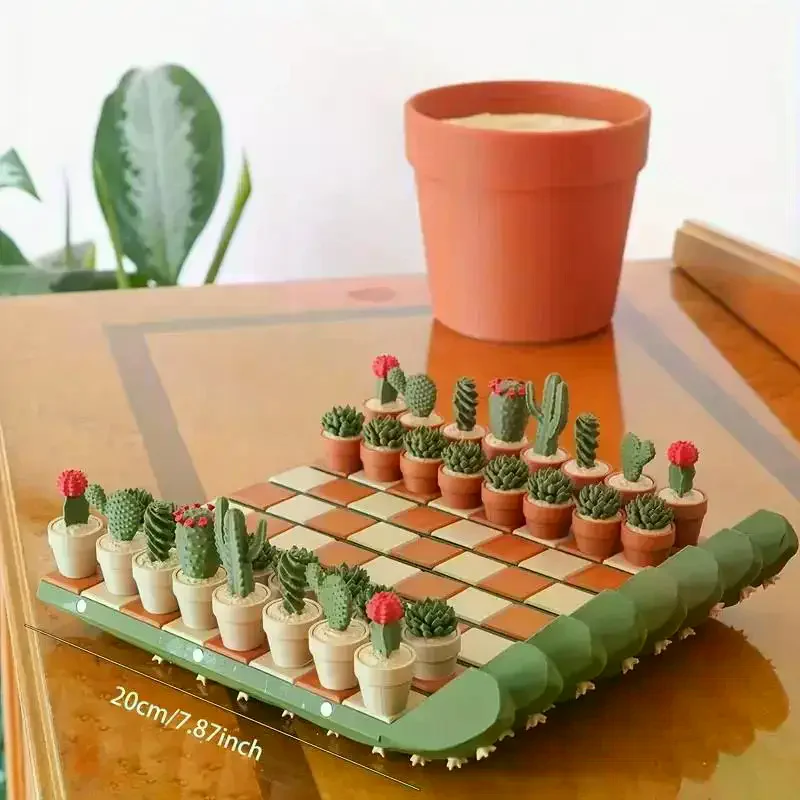 3D Printed Resin Cactus Roll Chessboard Set Desktop Ornament Foldable Kill  Time Decor Chess Toys Home Office Craft Printed Gifts - AliExpress 15