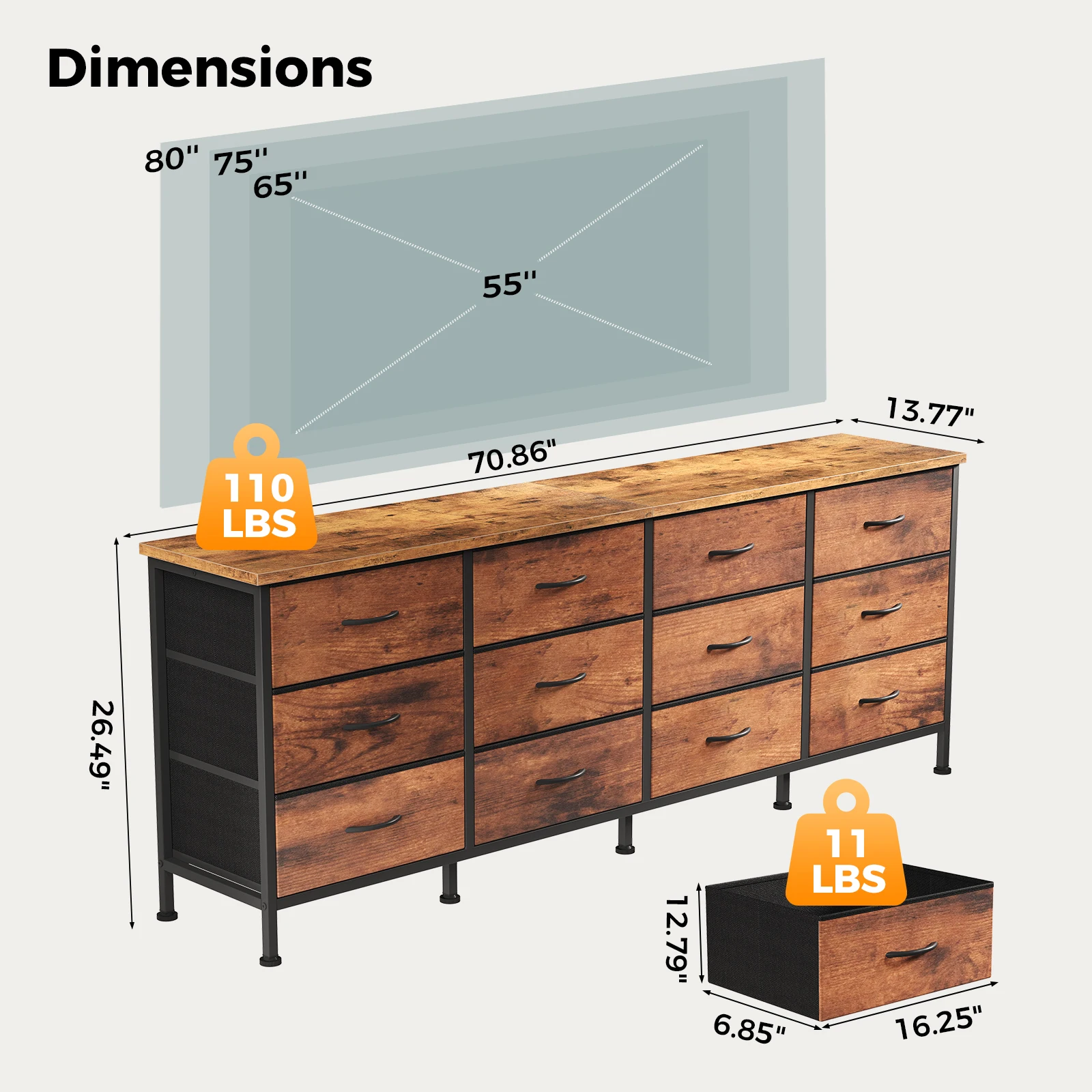 wood top tv stand