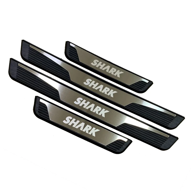 For BYD SHARK 6 2025 Accessories Door Sill Protector Auto Threshold Scuff Plate Stickers Steel Plastic Pedal Car Trim Styling