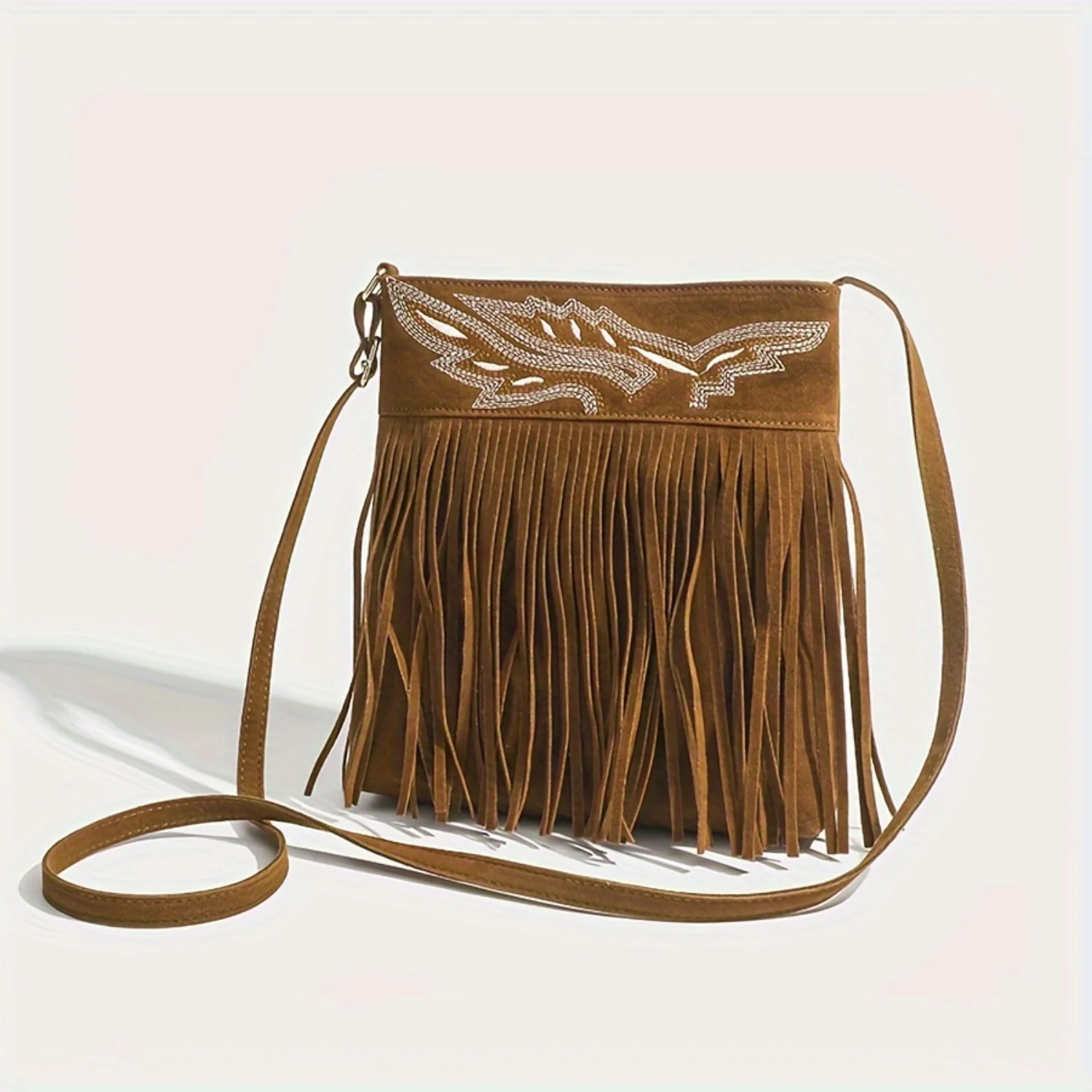 Stylish Fringe Crossbody Bag with Tassel Detail, Trendy Faux Suede Hobo Bag for Women Bubble bag Travel containers Toy hammock