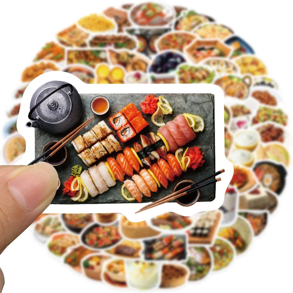 10/30/50PCS Cartoon Realistic Food Graffiti Stickers Suitcase Skateboard Computer  Notebook DIY  Cup  Bike  Waterproof Wholesale