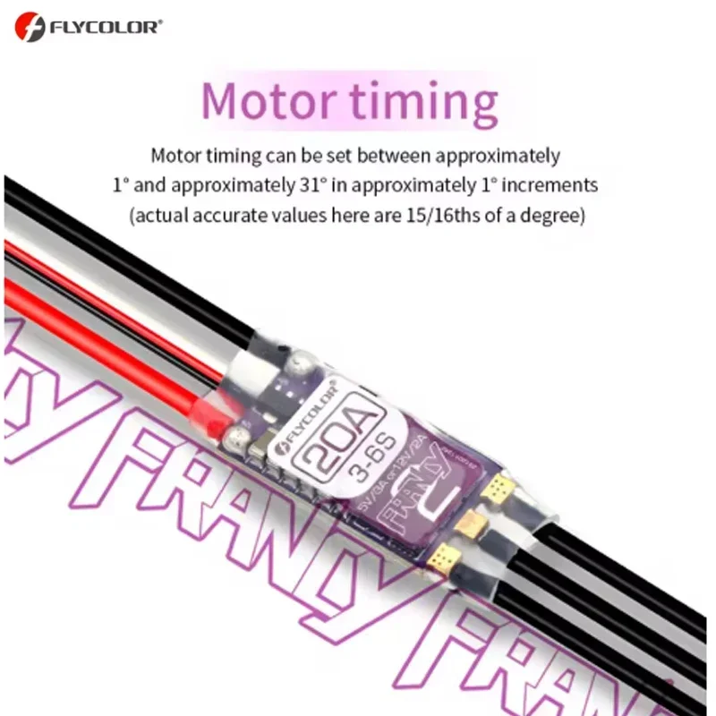 FLYCOLOR Francy 2 Brushless ESC 20A 30A 40A 50A BLHELI-32 Dshot High Performance MCU 5V/3A 12V/2A BEC Adjustable For RC Airplane