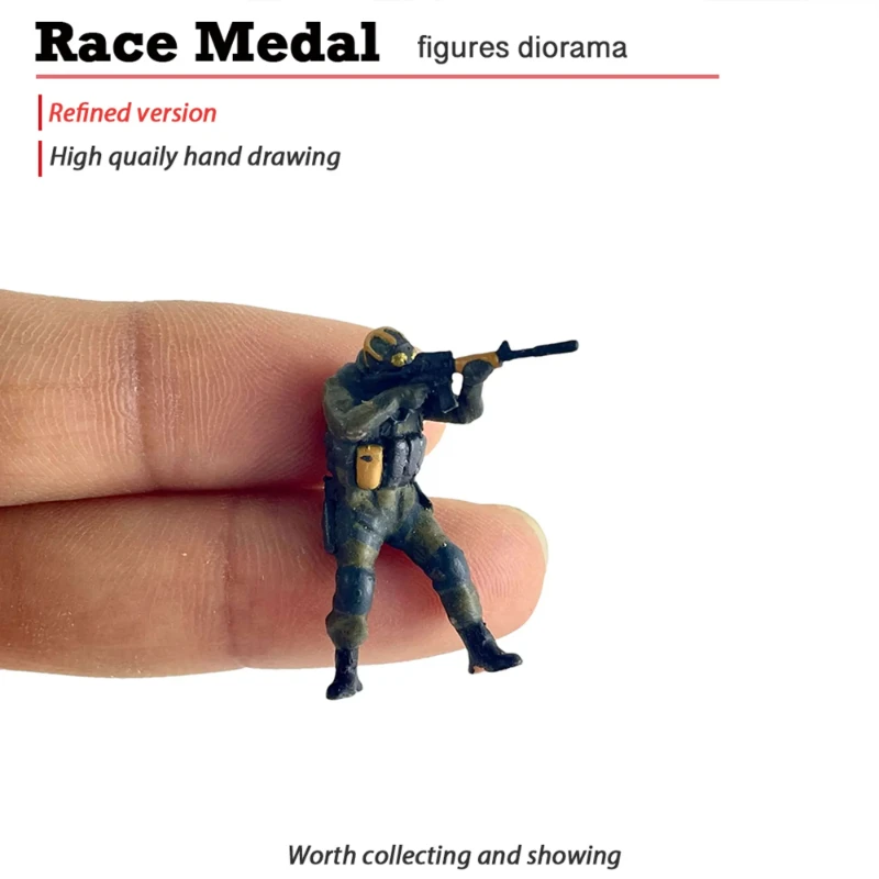 1/64 Figure Police Game Classic Against Elite Microlandscape Scene Micro Photography Resin DIY Painted Figurine Miniature Garage