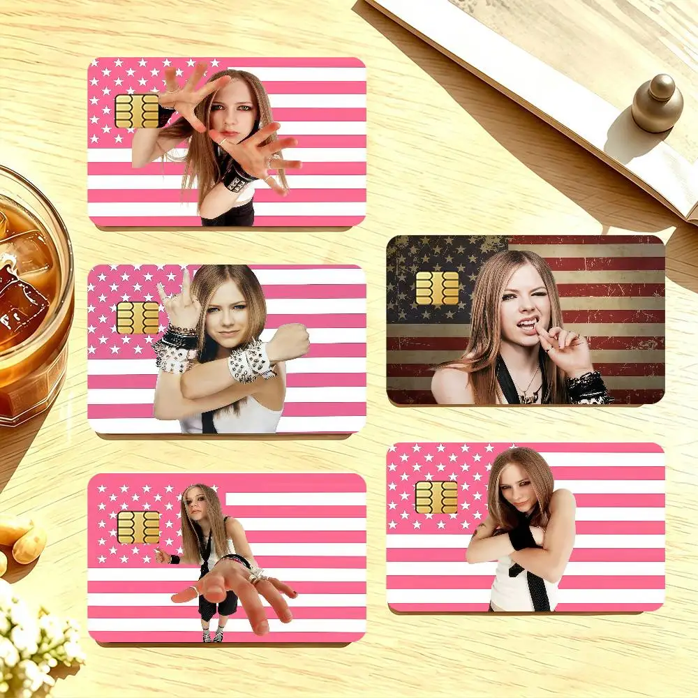 Singer Avril Lavigne Credit Card Public Transportation Cards Protective Sticker Waterproof Card Face Decoration 4PCS