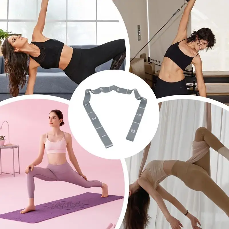 Cinghia elastica con passanti 10 anelli Cintura per barella per gambe Cintura fitness Fasce elastiche di forza per pilates Yoga Danza e