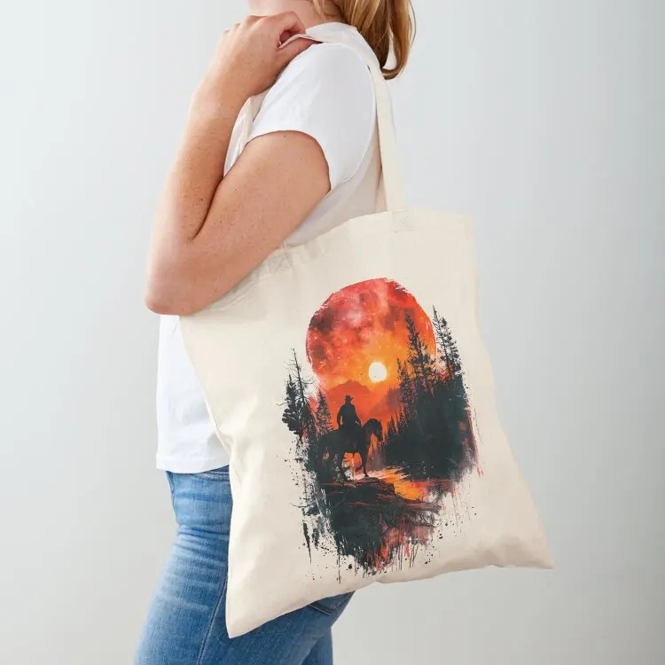 

Cowboy T-Shirt (White) Tote Bag Canvas shopper bags custom fabric bag hand bags