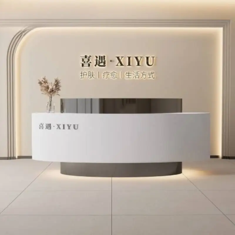 

Aesthetics Beauty Reception Desks Logo Counter Indoor Business Reception Desks Salon Luxury Empfangstheke Office Furniture