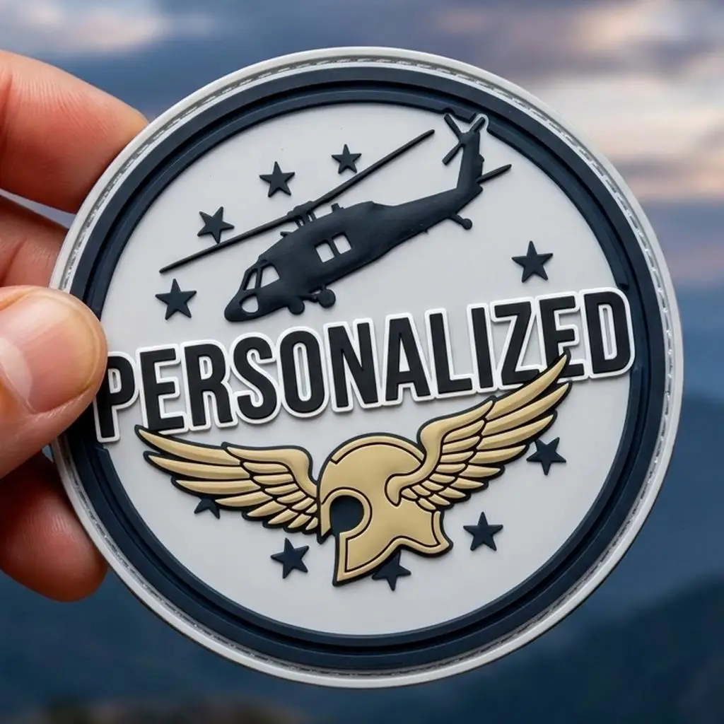 Customized 3D Emboss PVC Rubber Morale Patch Personalized Brand Logo Hook and Loop Sew On Badge Durable Clothing Tag DIY Outdoor